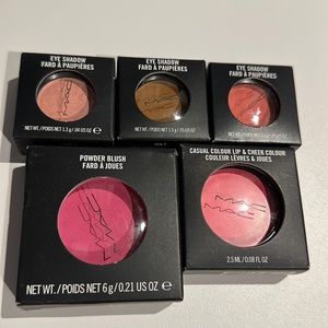 MAC Eyeshadow Blush Spring Makeup Bundle Lot Pink Rose Neutral Lip Cheek Cream